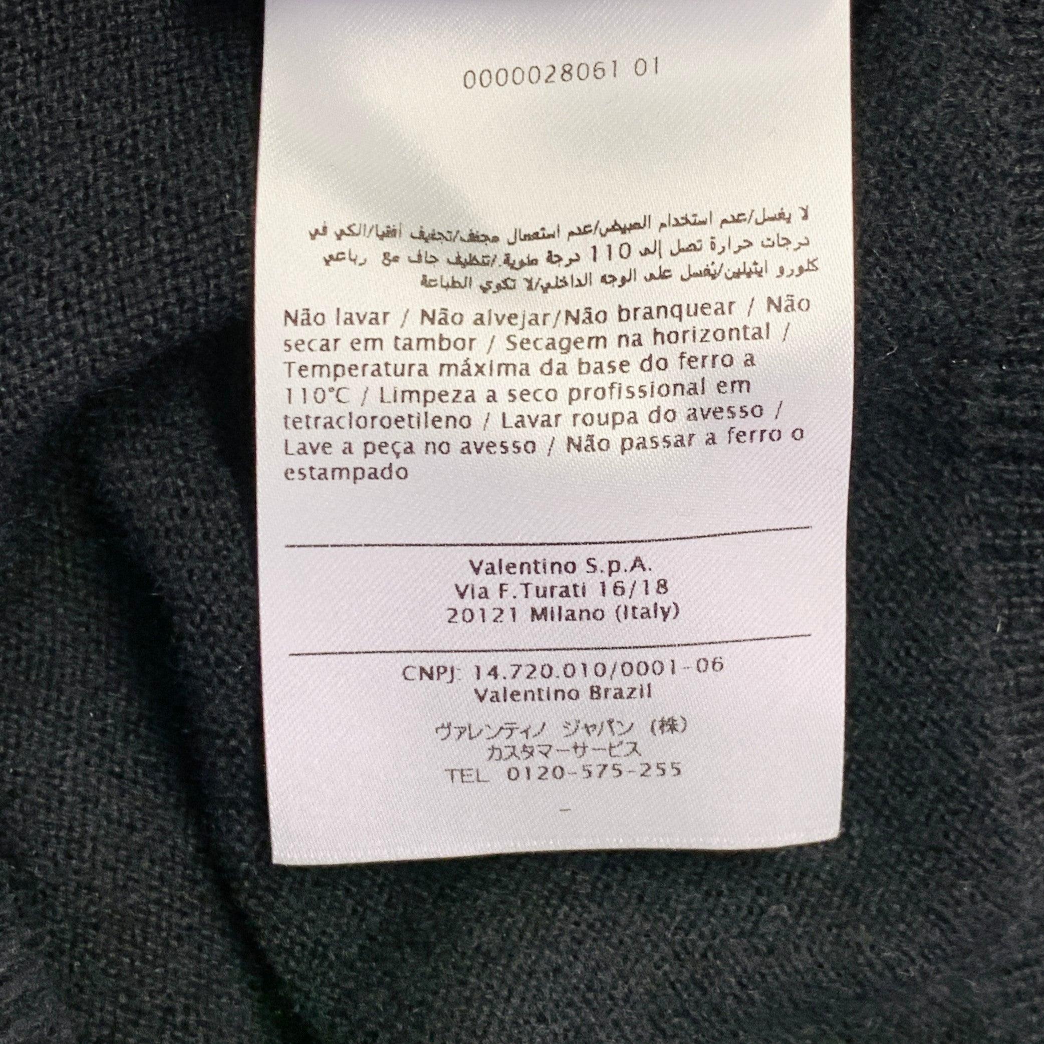 VALENTINO Size S Grey Black White Knit Camouflage Logo Cashmere Crew Neck Pullover For Sale 6