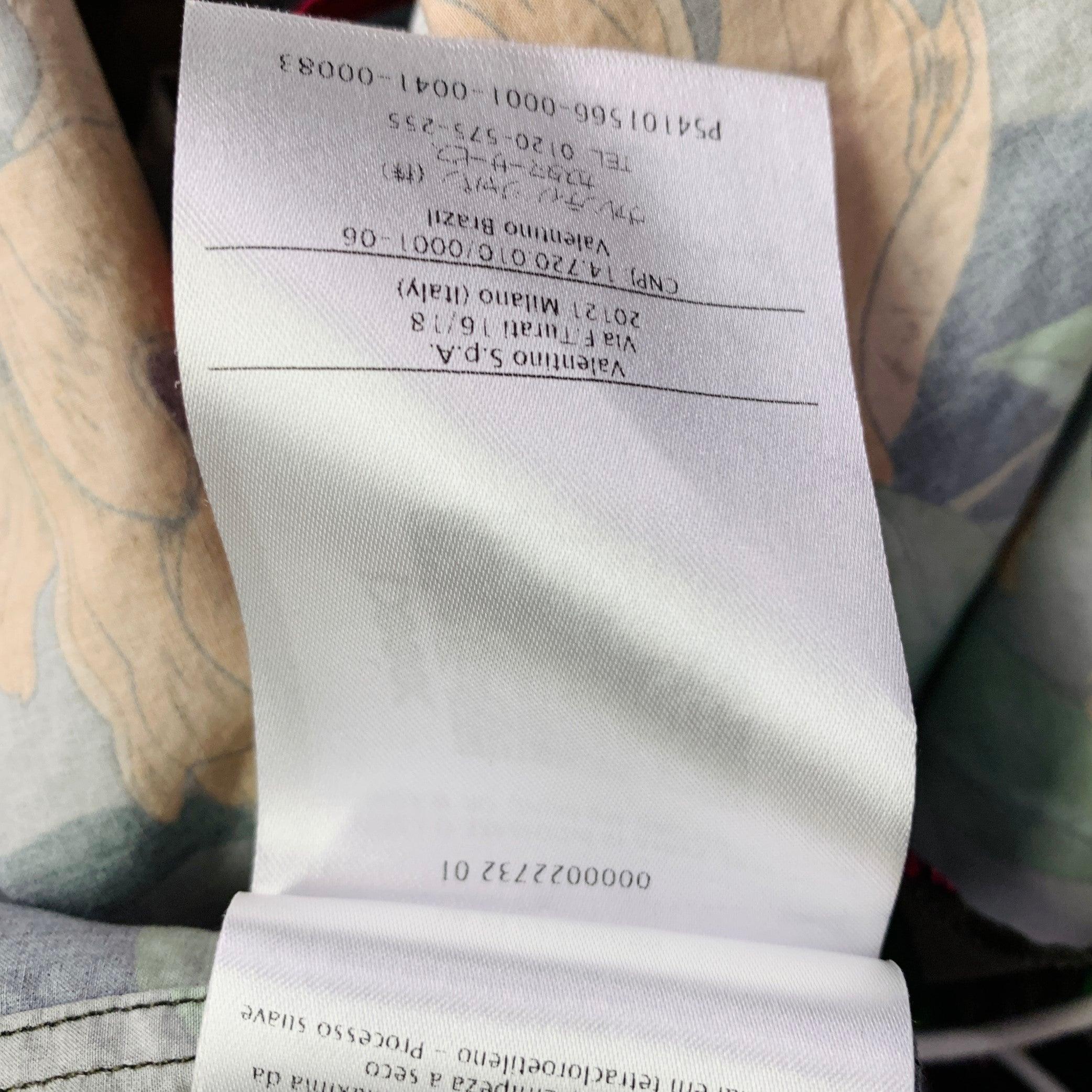 VALENTINO Größe S Multi Color Floral Baumwolle eine Tasche Camp Kurzarm-Shirt im Angebot 5