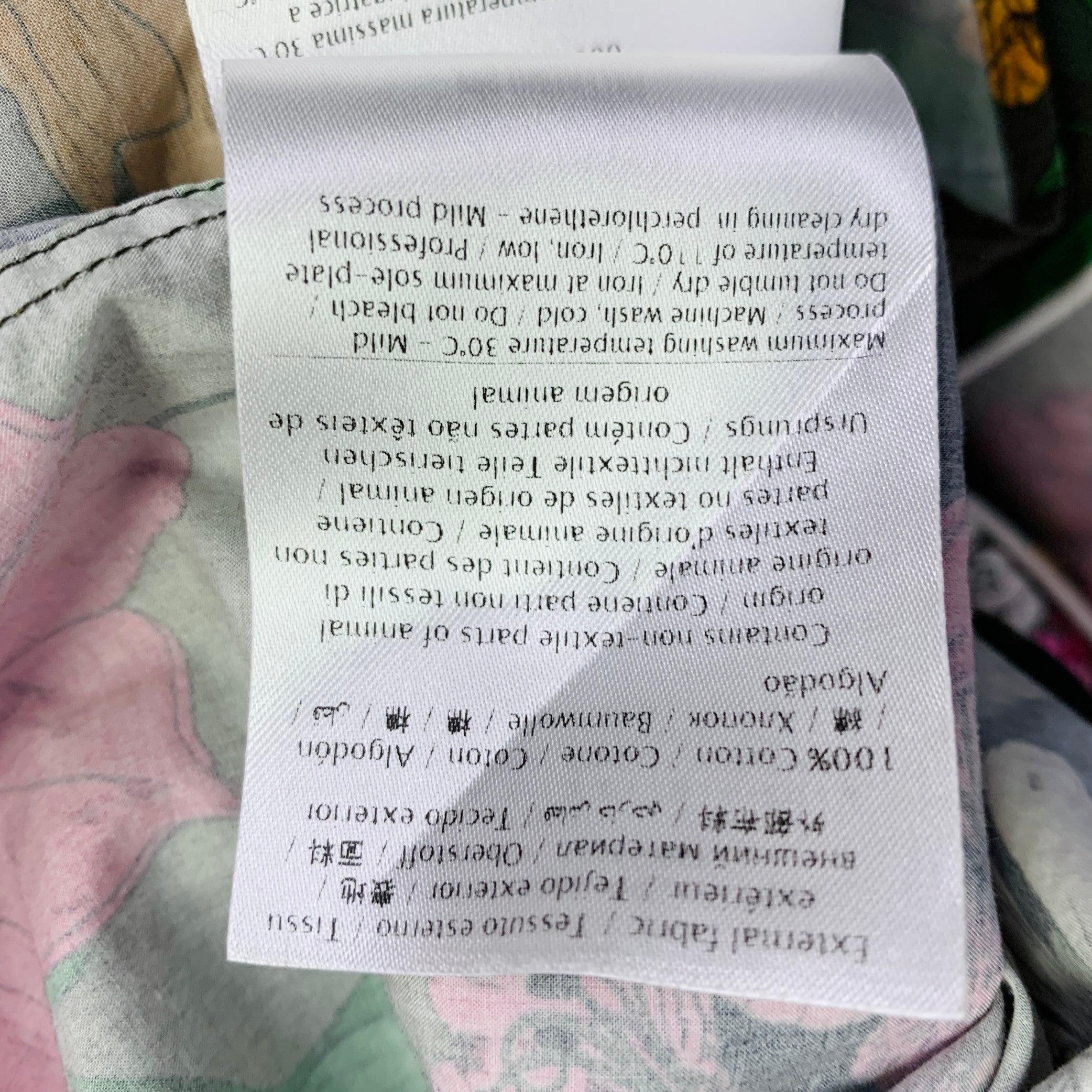 VALENTINO Größe S Multi Color Floral Baumwolle eine Tasche Camp Kurzarm-Shirt im Angebot 2