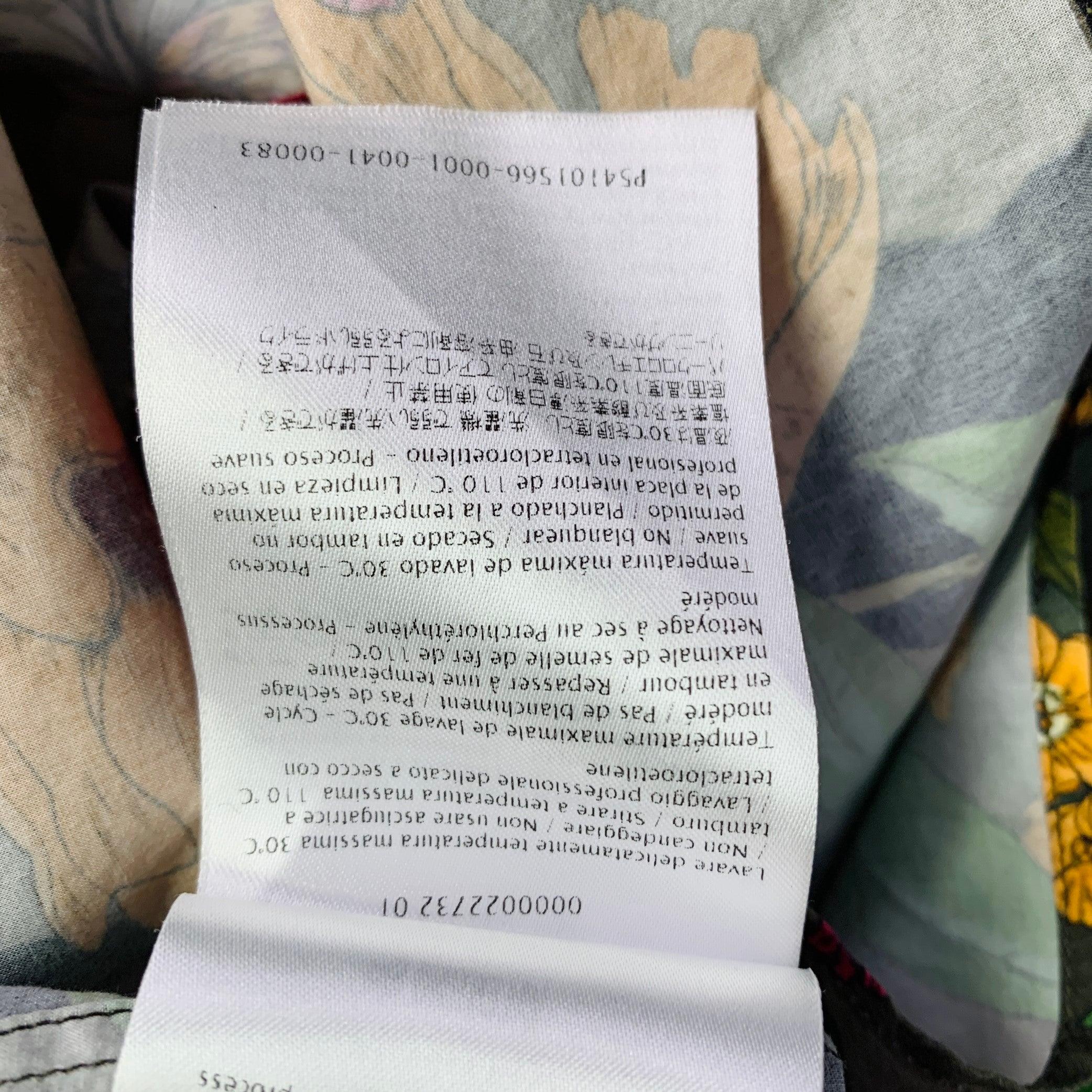 VALENTINO Größe S Multi Color Floral Baumwolle eine Tasche Camp Kurzarm-Shirt im Angebot 3