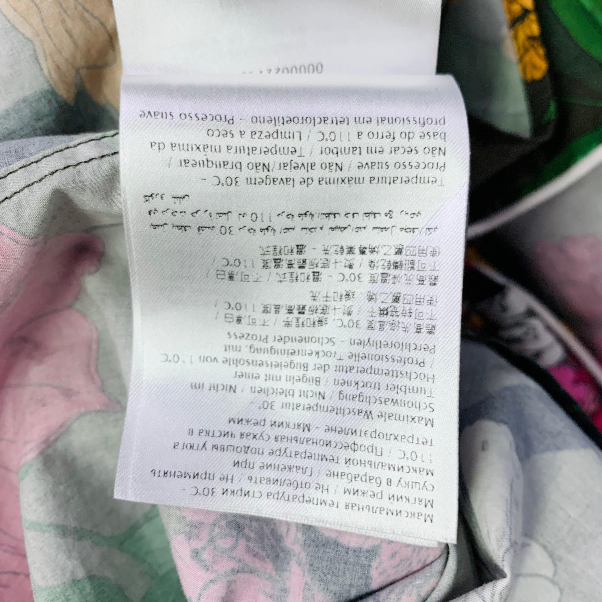 VALENTINO Größe S Multi Color Floral Baumwolle eine Tasche Camp Kurzarm-Shirt im Angebot 4