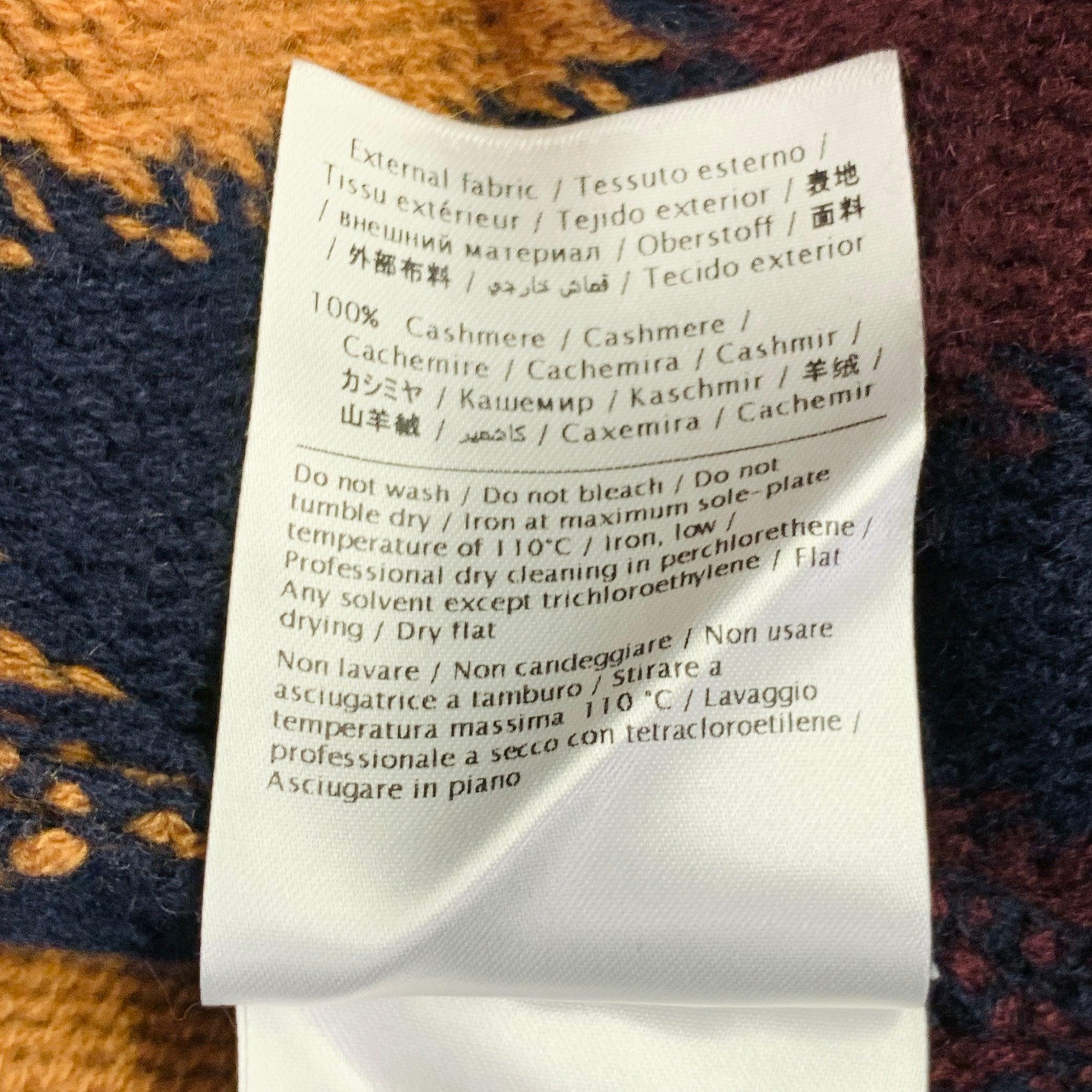 VALENTINO Pull col ras du cou triangulaire en cachemire multicolore taille S en vente 4