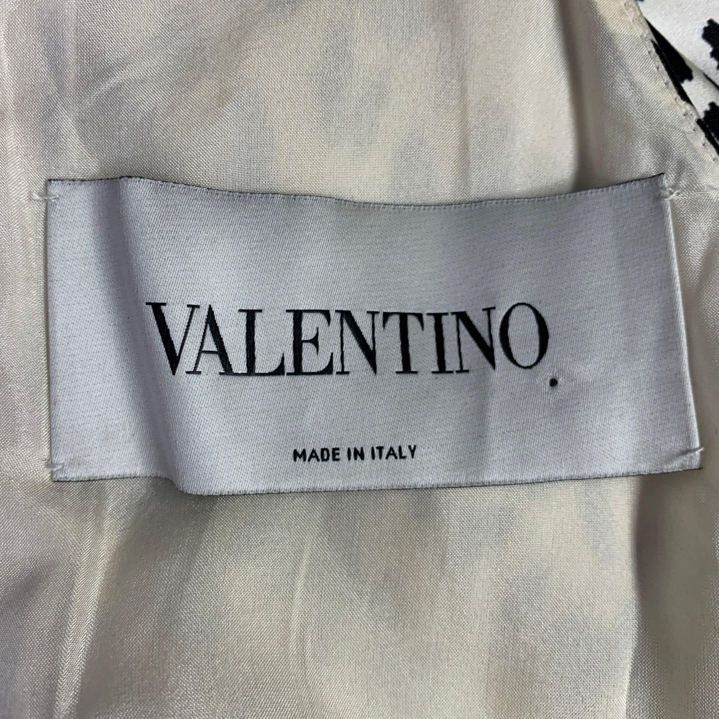 Women's VALENTINO Size S White Black Animal Print Halter Cocktail Dress For Sale