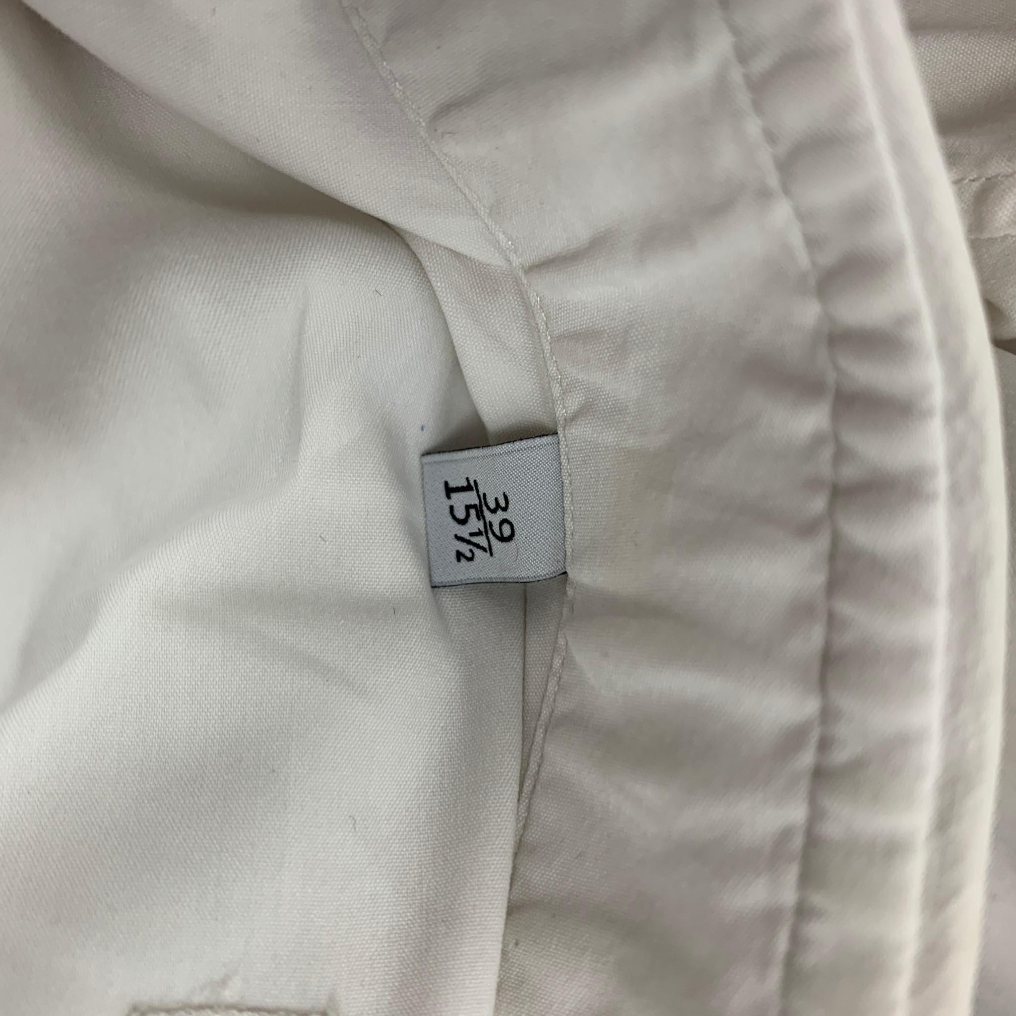 VALENTINO Size S White Cotton Blend Hidden Button Long Sleeve Shirt 1