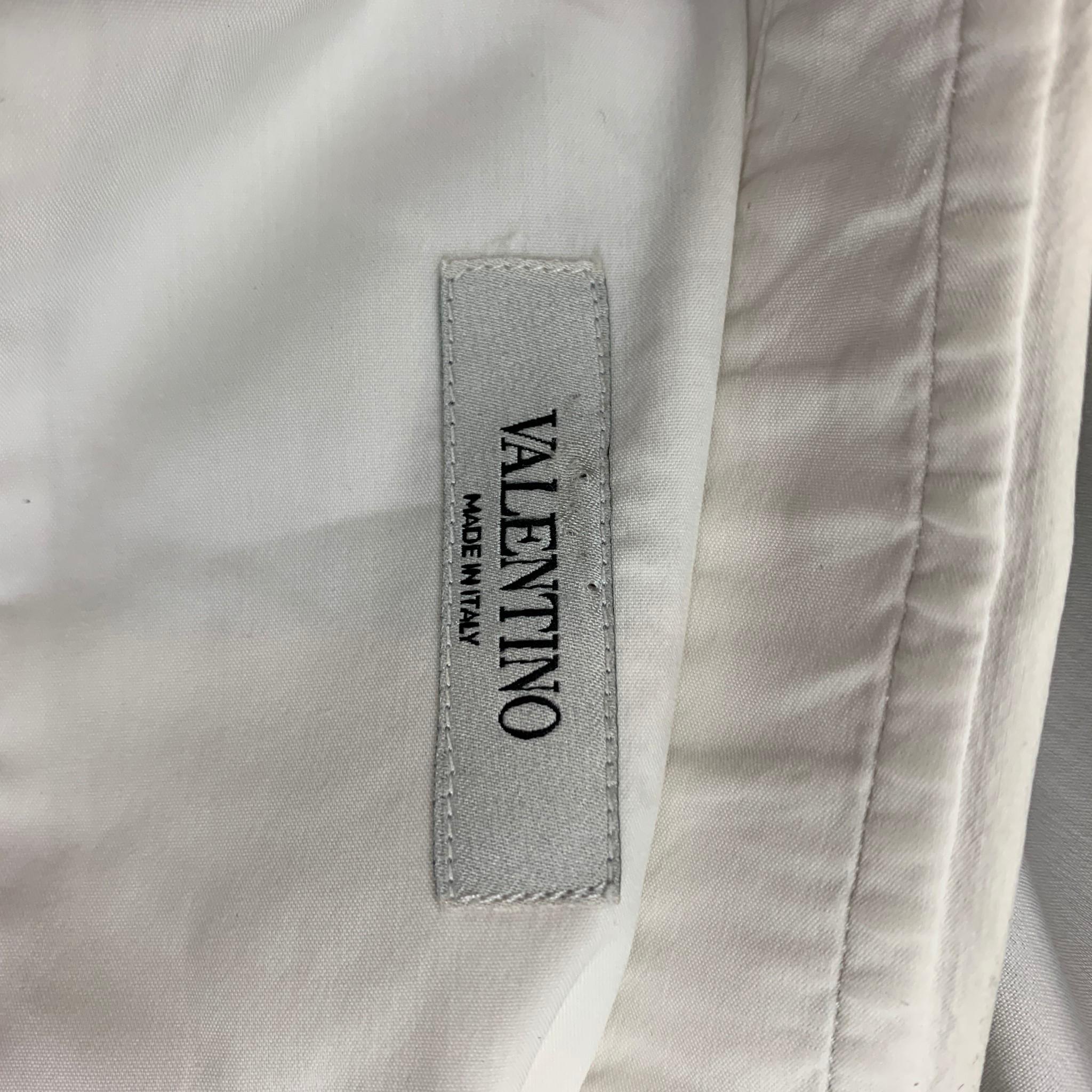VALENTINO Size S White Cotton Blend Hidden Button Long Sleeve Shirt 2
