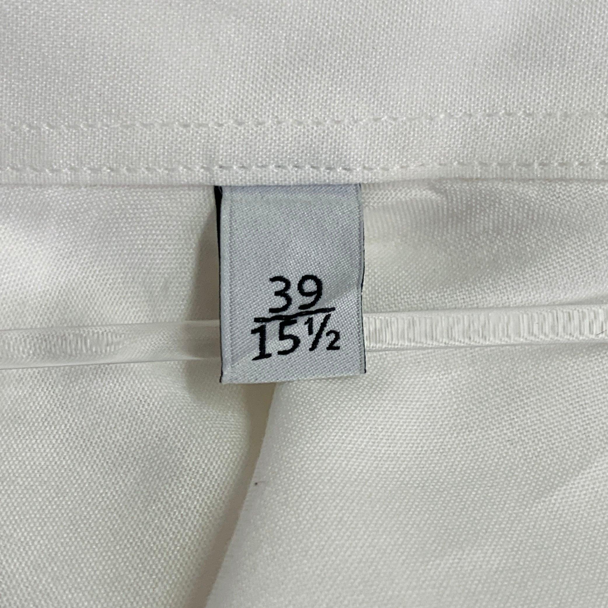VALENTINO Size S White Cotton French Cuff Hidden Buttons Tuxedo Long Sleeve Shirt For Sale 3