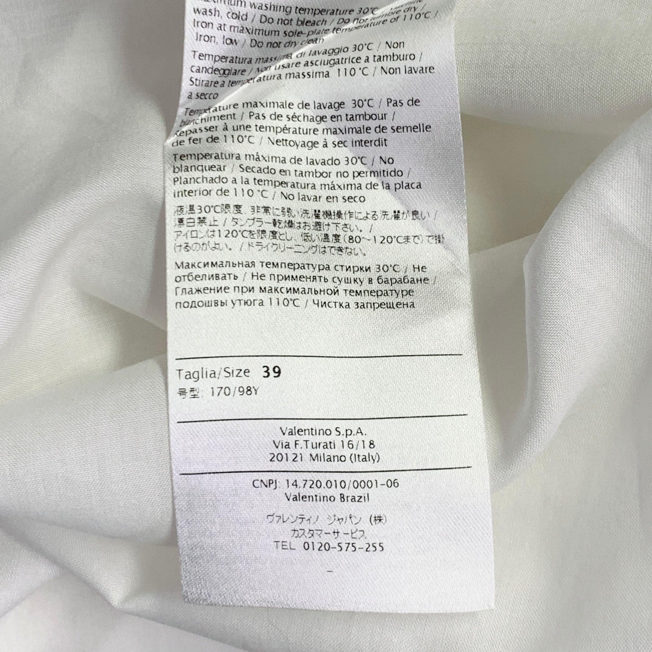 VALENTINO Size S White Cotton French Cuff Hidden Buttons Tuxedo Long Sleeve Shirt For Sale 5