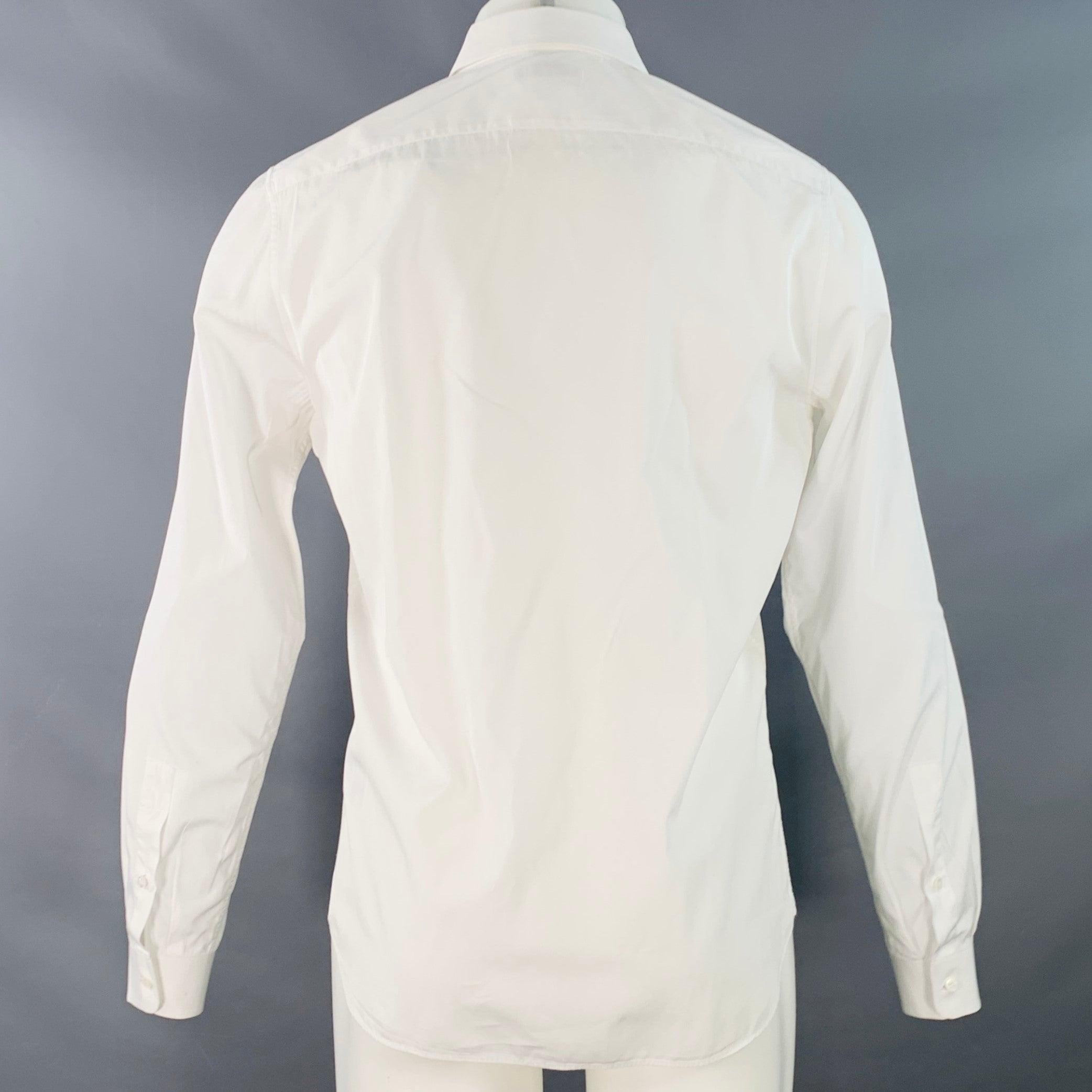 VALENTINO Size S White Cotton Studded Button Up  Chemise à manches longues Bon état - En vente à San Francisco, CA