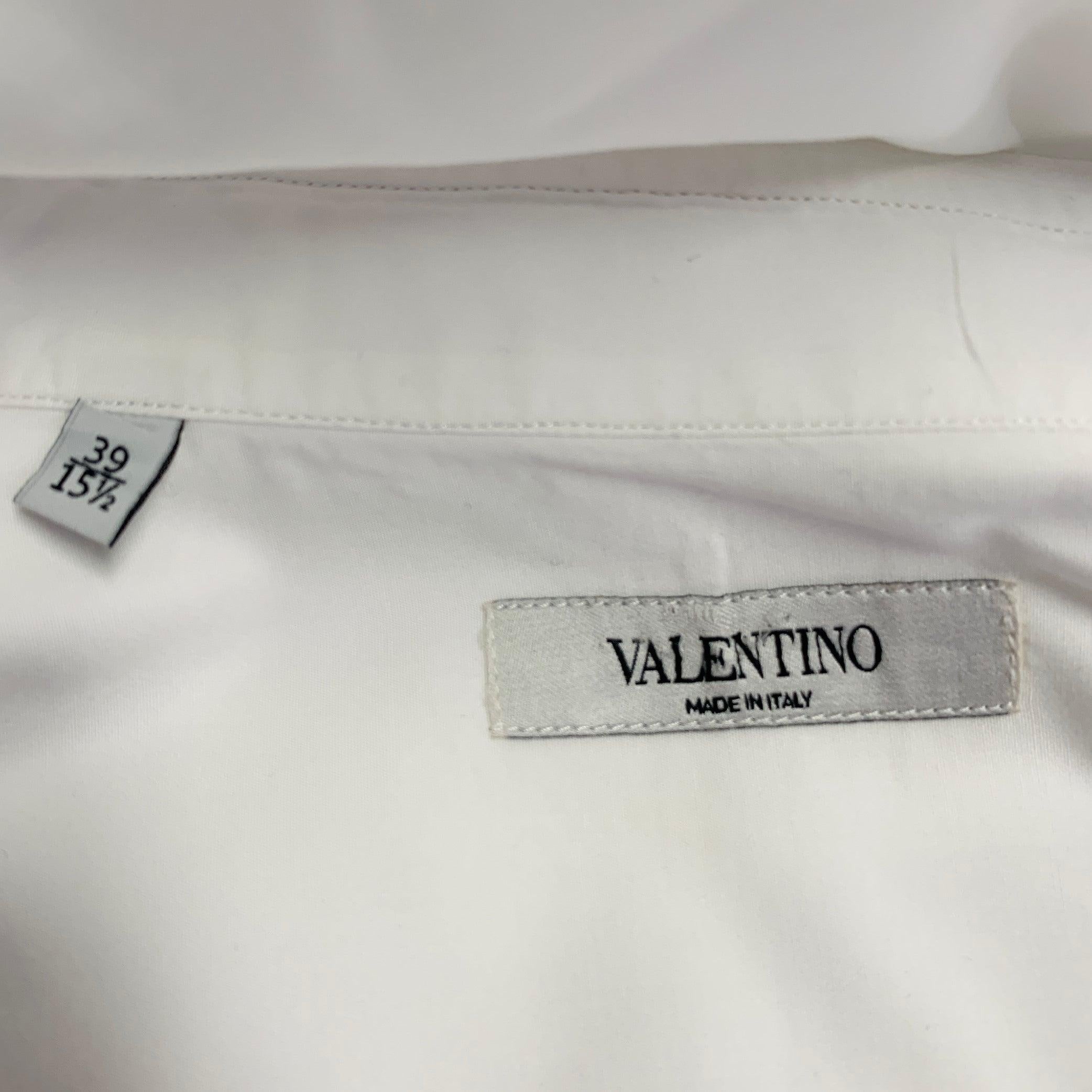 VALENTINO Size S White Cotton Studded Button Up  Chemise à manches longues en vente 3