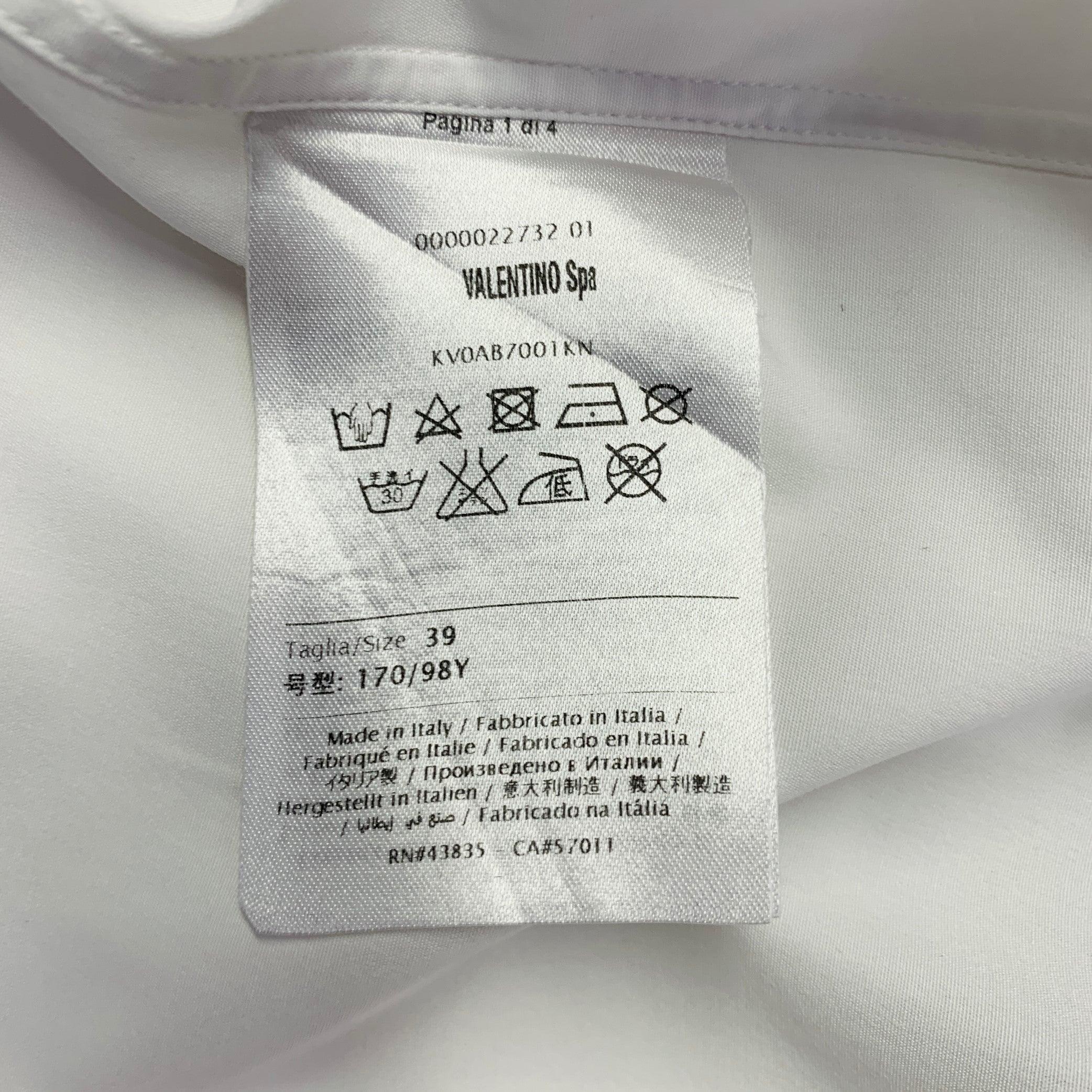 VALENTINO Size S White Cotton Studded Button Up  Chemise à manches longues en vente 4