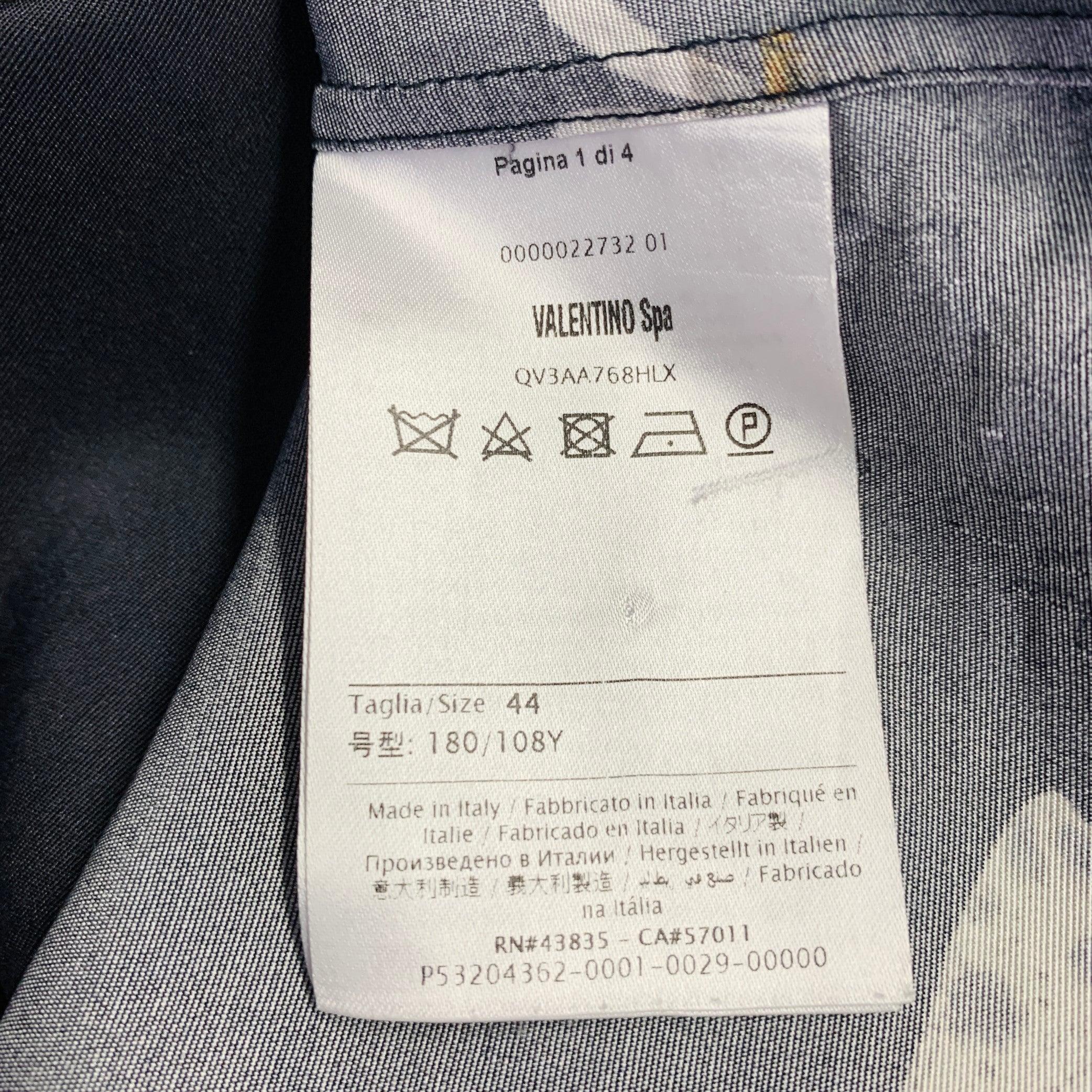 VALENTINO Größe XL Schwarz Multi Farbe Libellen Seide eine Tasche Camp Kurzarm-Shirt im Angebot 5