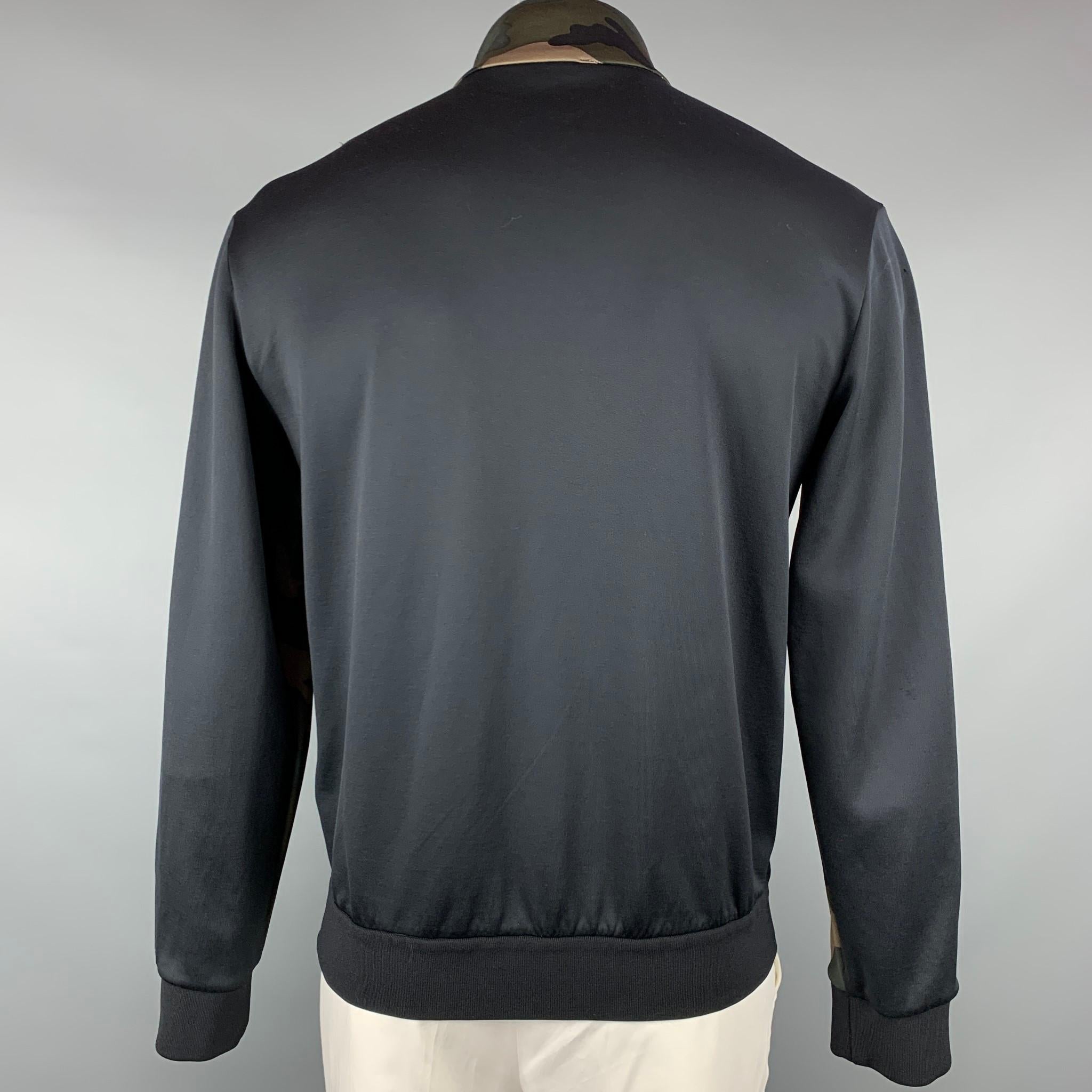 Men's VALENTINO Size XL Olive & Black Camouflage Polyamide Sweatshirt