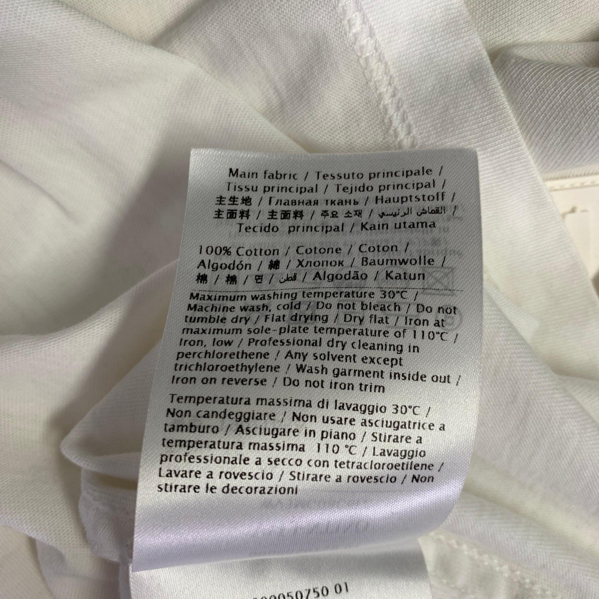 VALENTINO Size XL White Cotton Crew Neck T-shirt For Sale 2