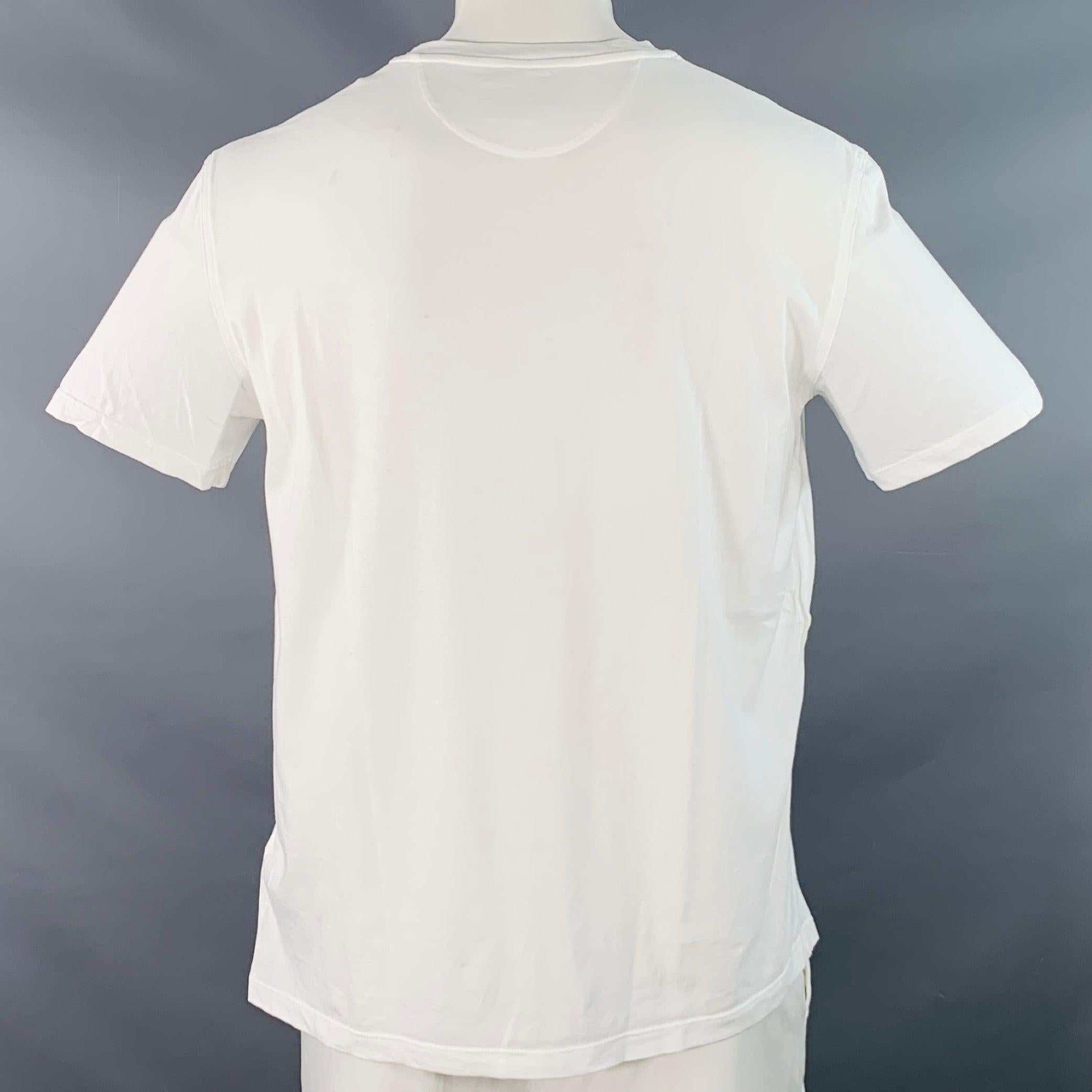 VALENTINO Größe XL Weiß Logo Baumwolle Kurzarm T-Shirt mit Rundhalsausschnitt im Zustand „Hervorragend“ im Angebot in San Francisco, CA