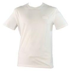 VALENTINO Größe XL Weiß Logo Baumwolle Kurzarm T-Shirt mit Rundhalsausschnitt