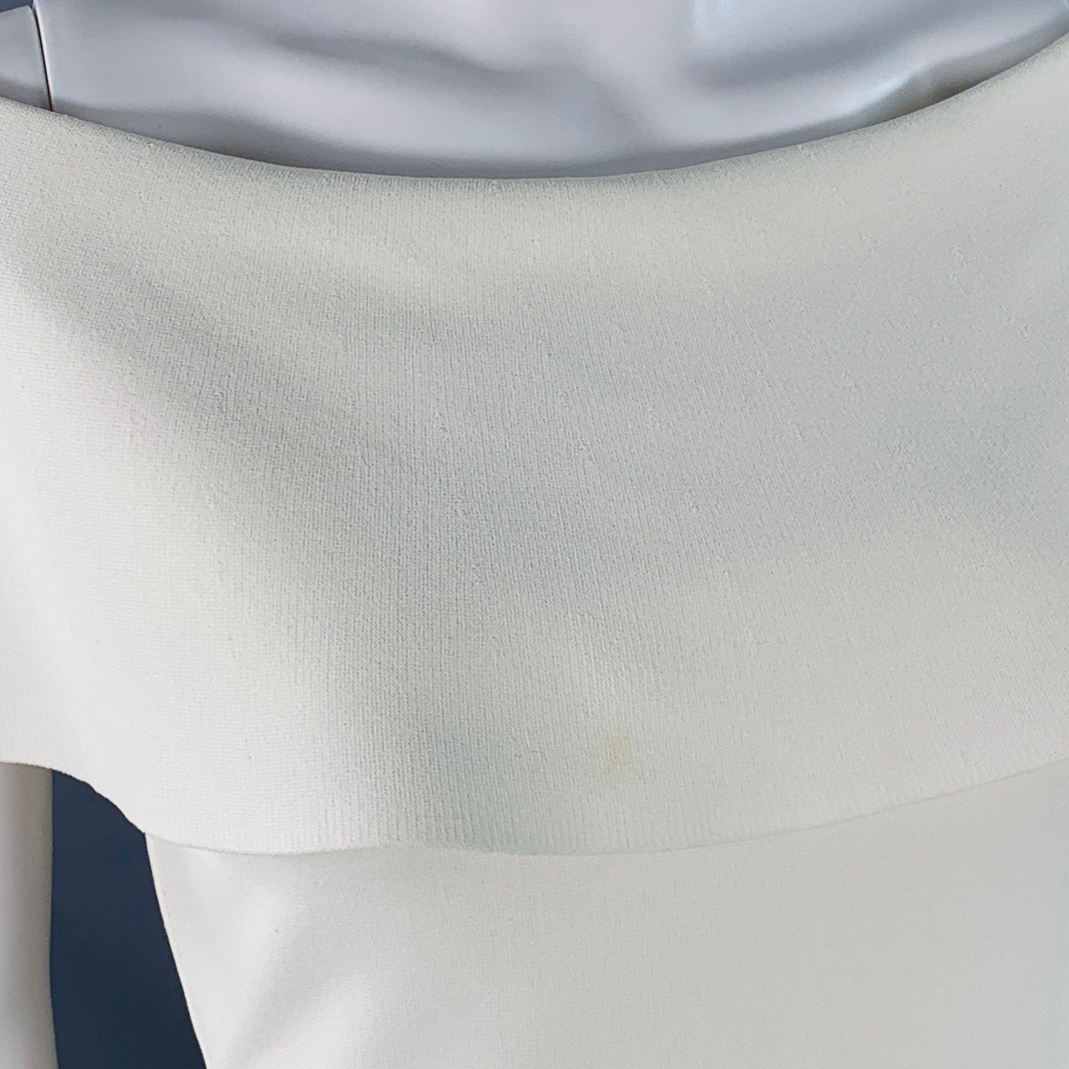 Valentino Size XS Cream A-Line Foldover Bateau Cocktail Dress Bon état - En vente à San Francisco, CA