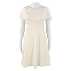 Valentino Size XS Cream A-Line Foldover Bateau Cocktail Dress