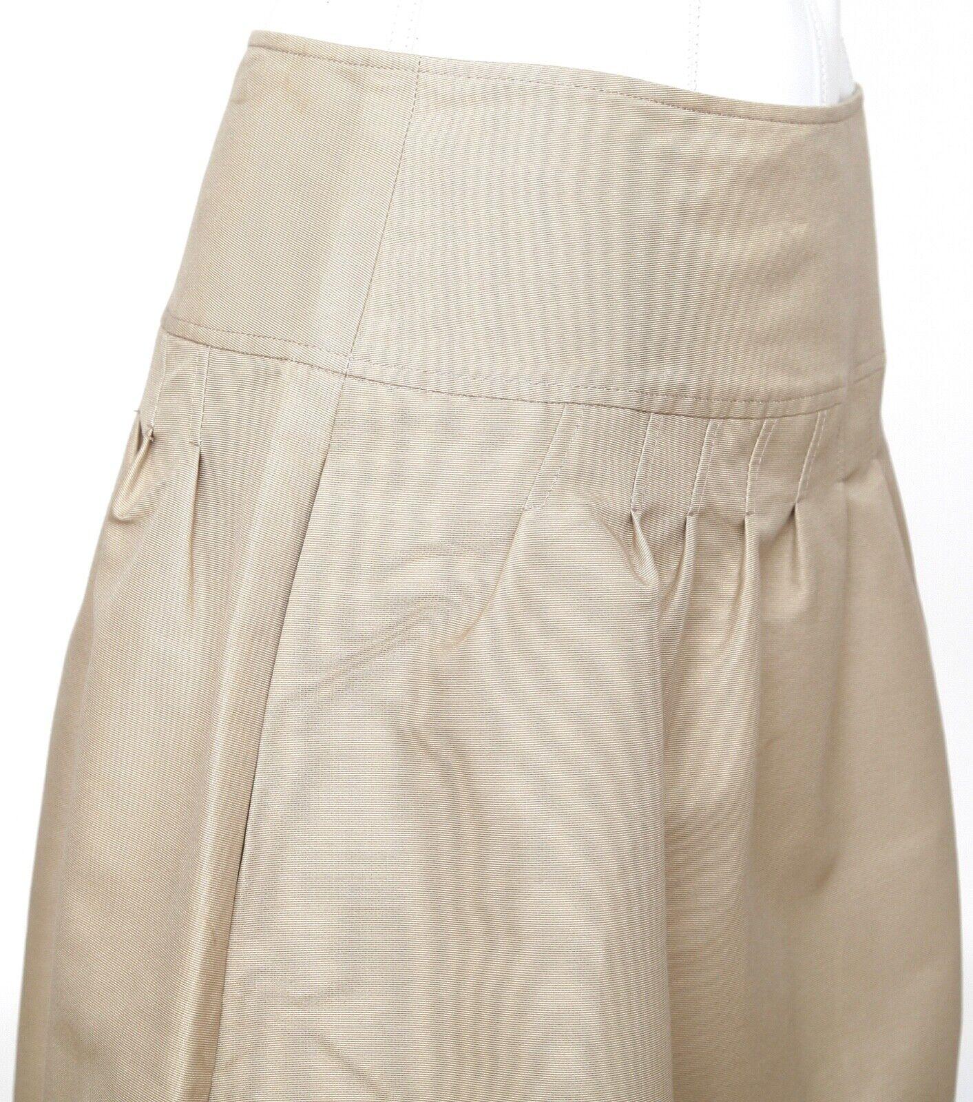 Women's VALENTINO Skirt Beige A-Line Above Knee Cotton Silk Sz 4 BNWT $980 For Sale