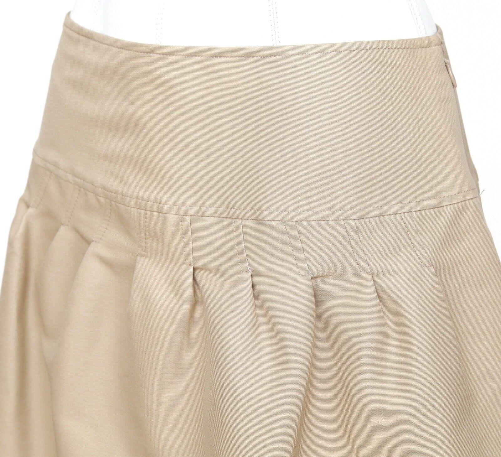 VALENTINO Skirt Beige A-Line Above Knee Cotton Silk Sz 4 BNWT $980 For Sale 1