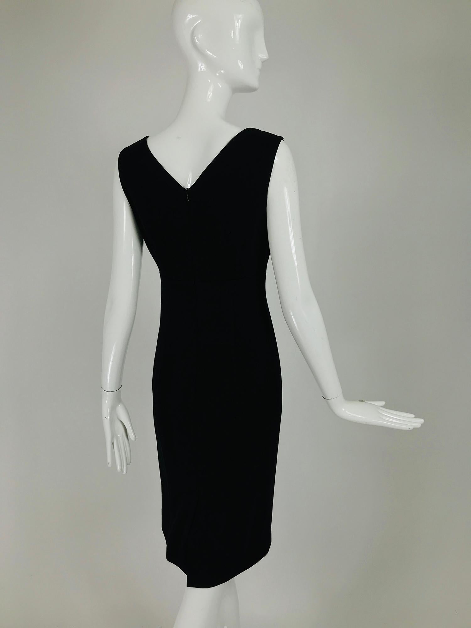 Valentino Sleeveless Black Sheath with Black Back Décolletage. In Excellent Condition In West Palm Beach, FL