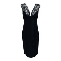 Valentino Sleeveless Black Sheath with Black Back Décolletage.