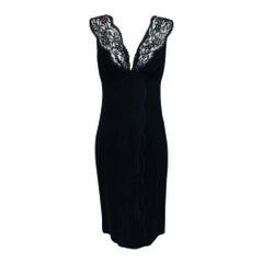 Valentino Sleeveless Black Sheath with Black Back Décolletage.