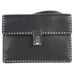 Valentino Small Rockstud 12me0102 Borsa a tracolla in pelle di vitello nera
