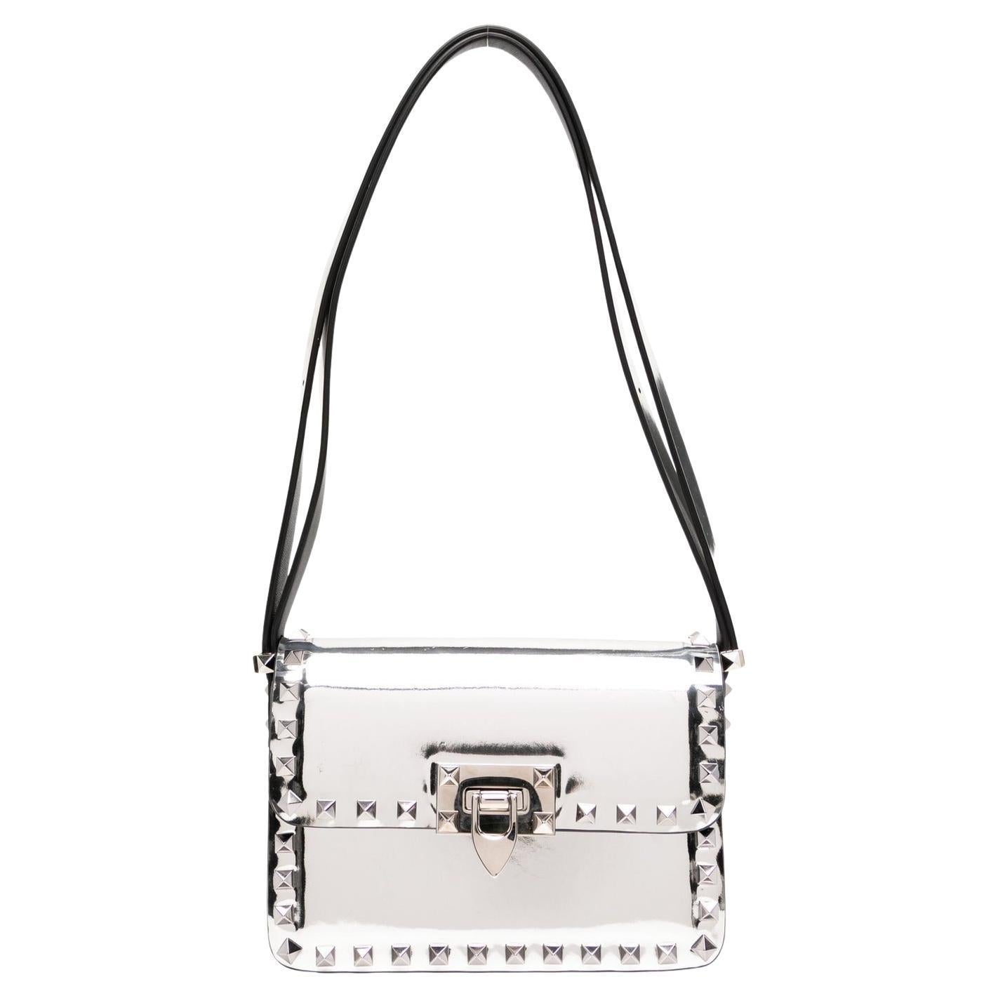 Valentino Small Silver Rockstud23 Bag