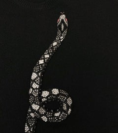 Valentino Snake Re-edition Embroidered Black Cashmere Sweater Limited Edition