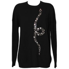 Valentino Snake Re-edition Embroidered Black Cashmere Sweater Limited Edition