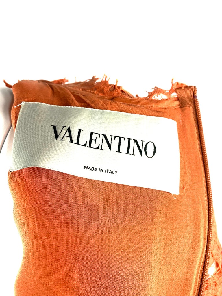 VALENTINO Spa Orange Floral Lace Long Sleeves Mini Dress Size 6 at 1stDibs  | orange lace dress, valentino orange dress, orange valentino dress