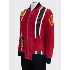 Valentino Spa Red Leather Embroidered Jacket - IT40 / US S