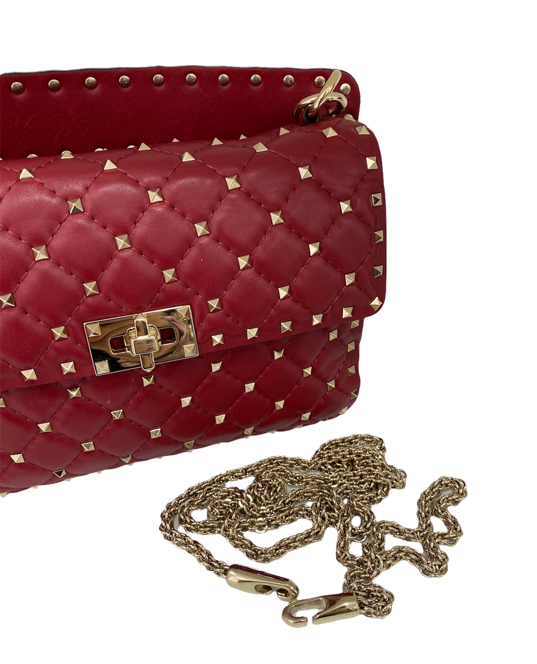 Valentino Spike Red Shoulder Bag 4