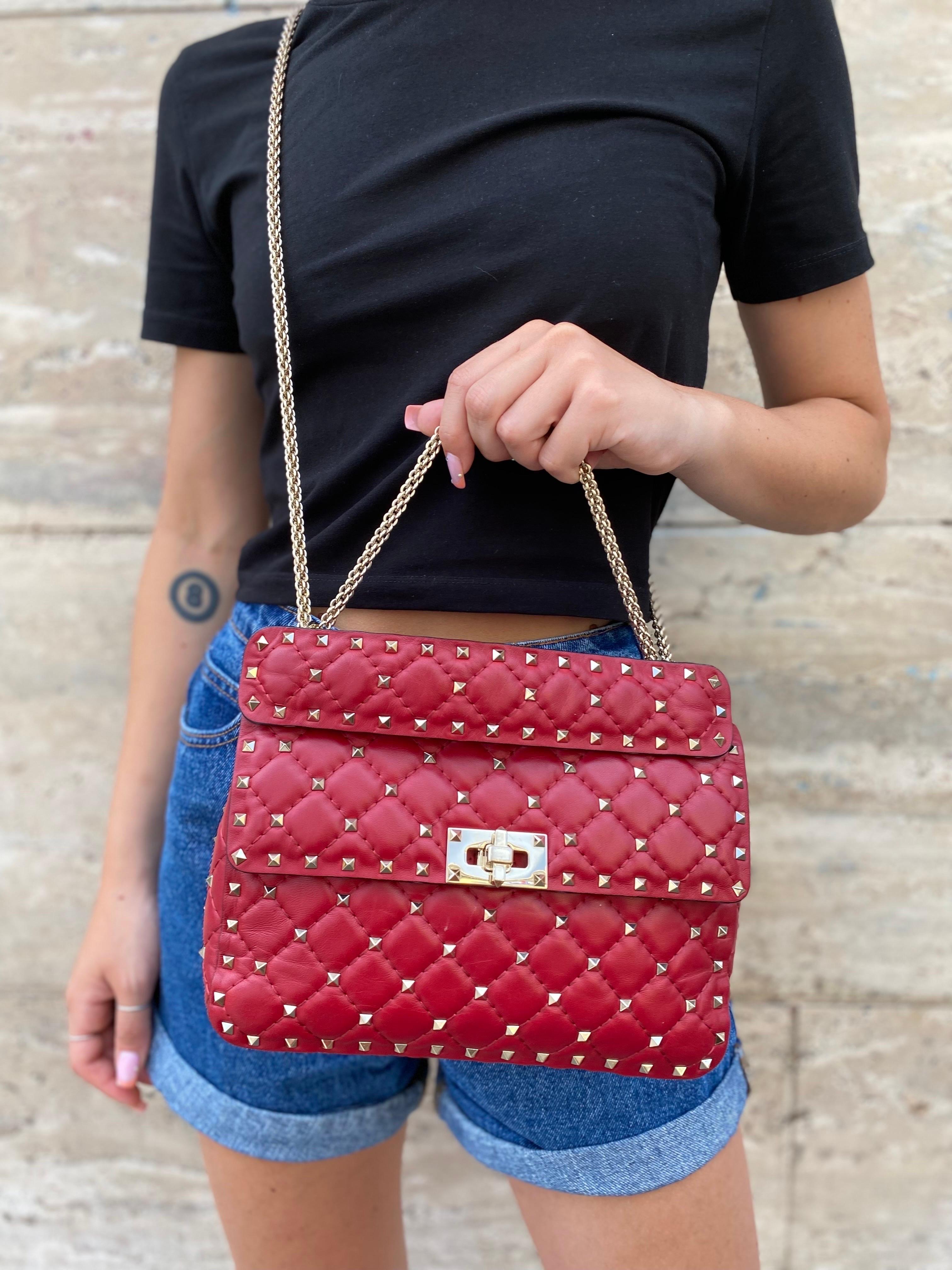 Valentino Spike Red Shoulder Bag 6
