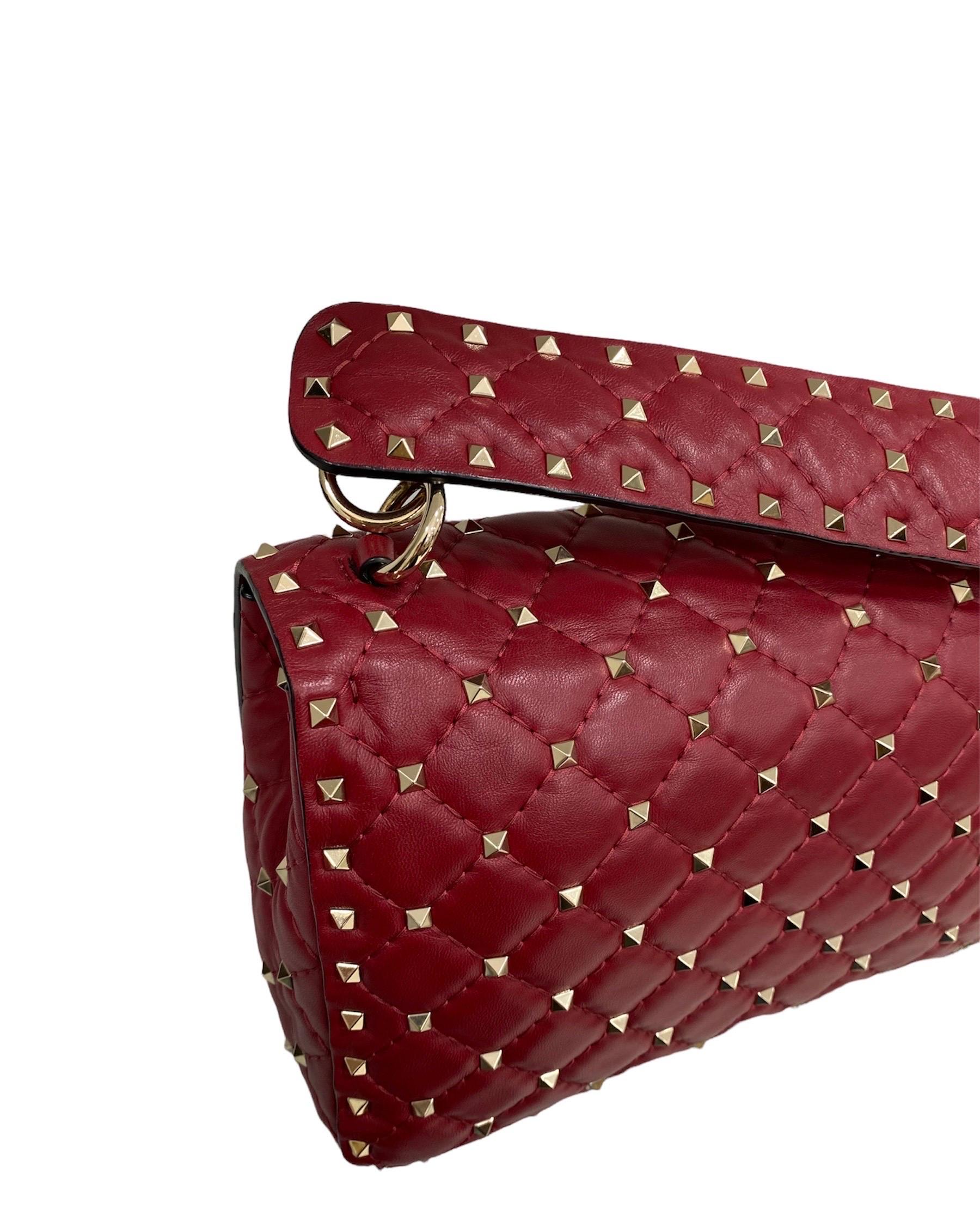 Valentino Spike Red Shoulder Bag In New Condition In Torre Del Greco, IT