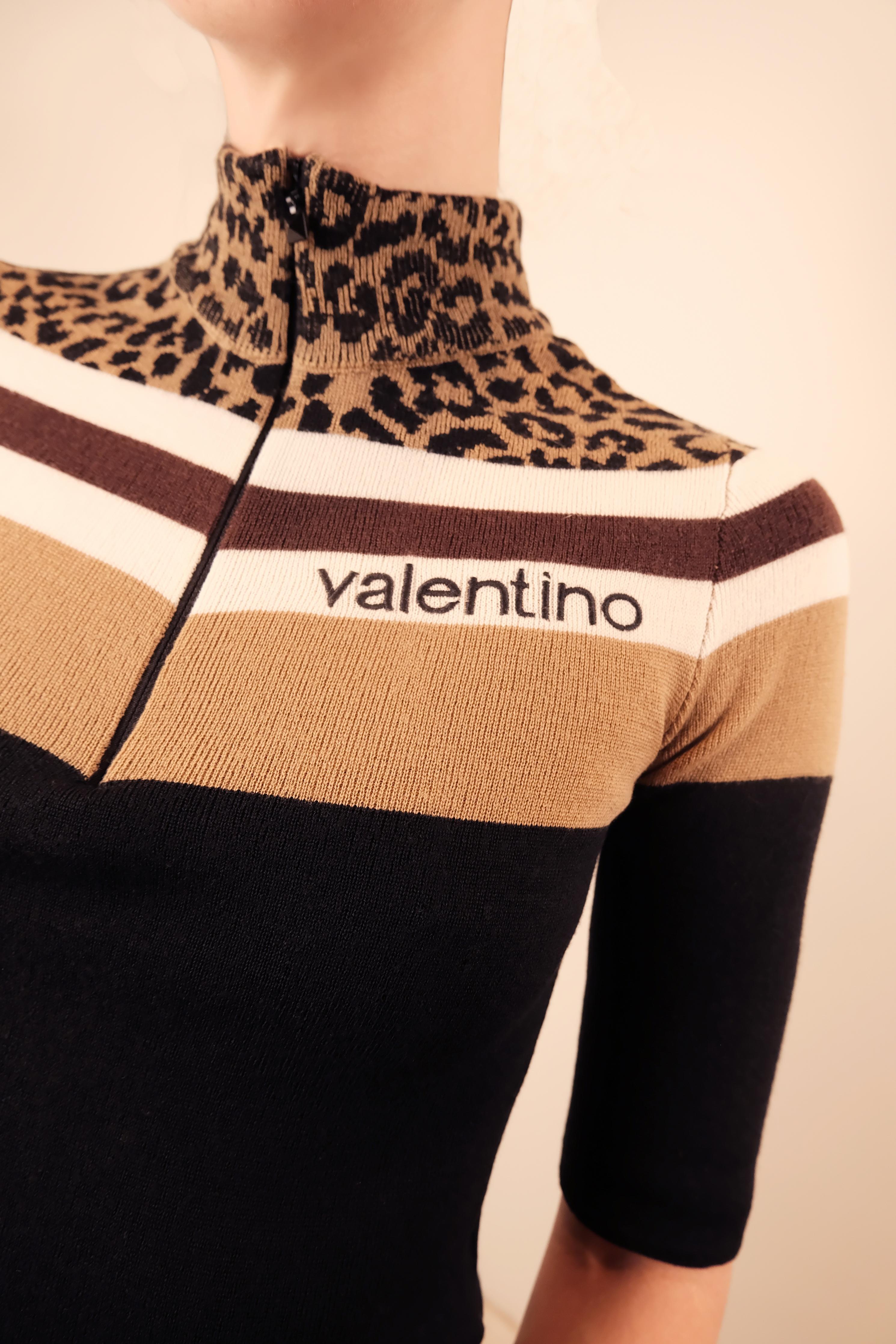 Women's VALENTINO Sporty Zip Up Short Sleeve Sweater Top For Sale