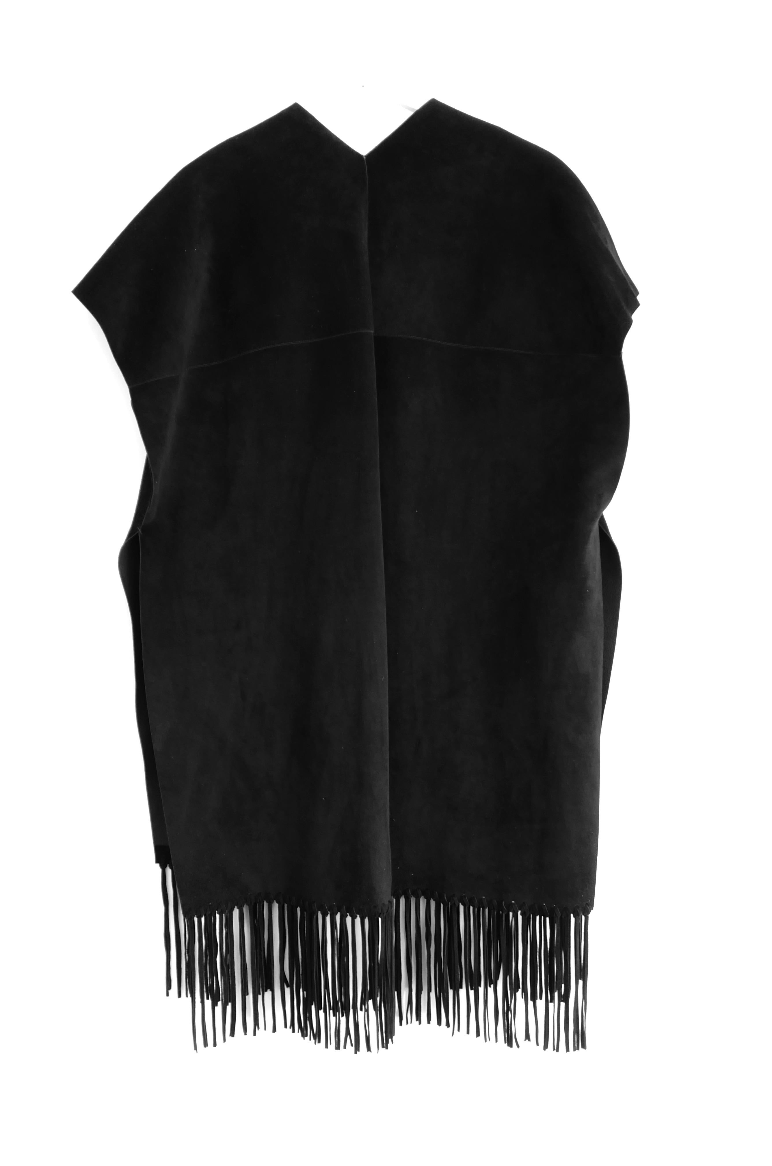 Valentino Spring 2014 Black Suede Poncho Cape For Sale 1
