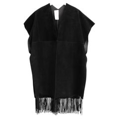 Valentino Frühjahr 2014 Schwarzer Poncho-Umhang aus Wildleder