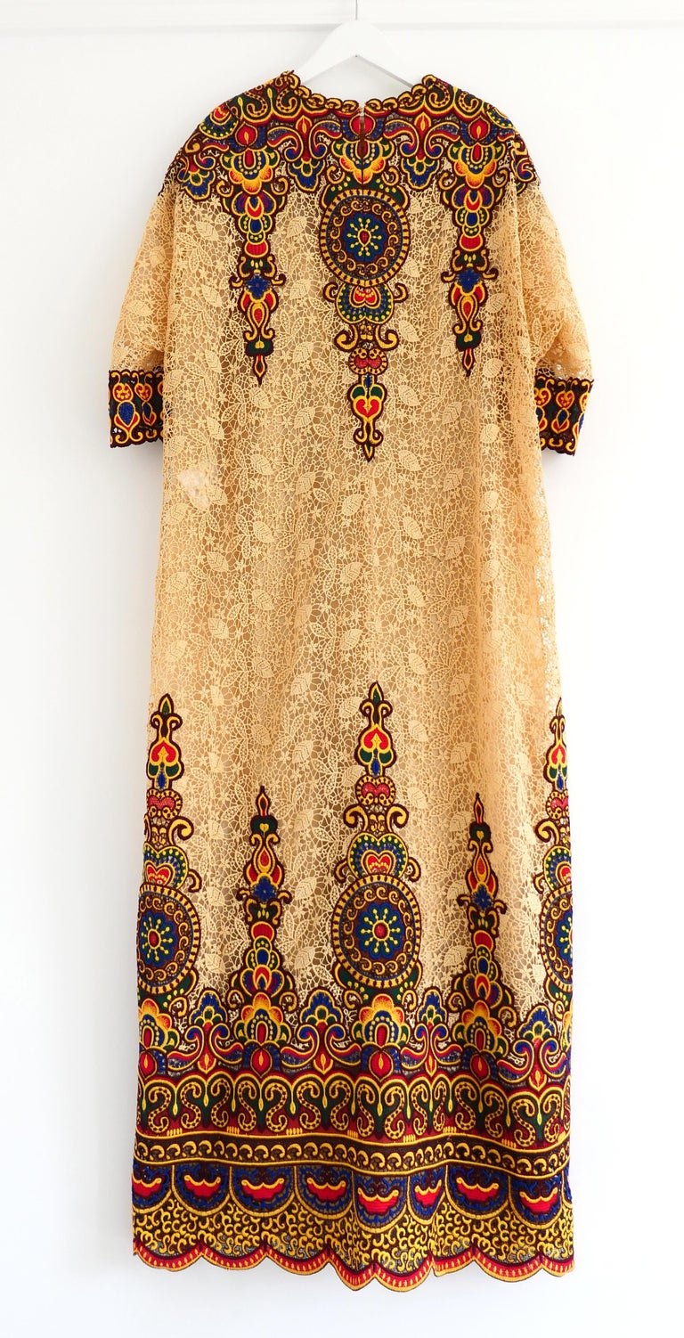 Valentino Spring 2014 Women's Embellished Lace Maxi Dress IT42/UK10 For  Sale at 1stDibs