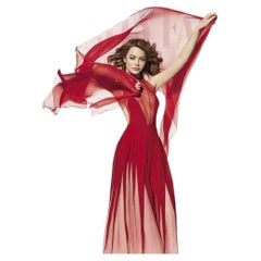 Valentino Spring 2017 Cherry Red Pink Silk Chiffon Evening Dress NEW