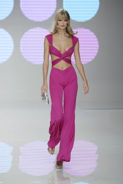 Valentino Spring Summer 2004 fuchsia pink silk jumpsuit