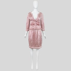 Valentino SS 2007 Pink Satin Skirt Set