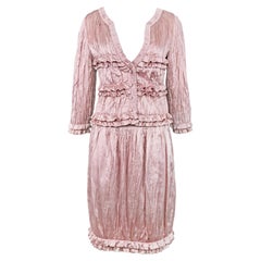 Valentino SS 2007 Pink Satin Skirt Set