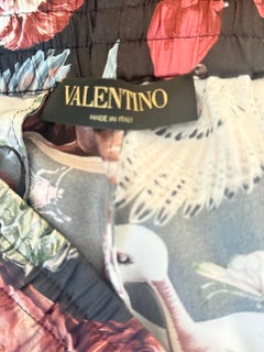 Valentino SS2016 Silk Fantastic Animals Print Drawstring PJ Style Trousers Pants