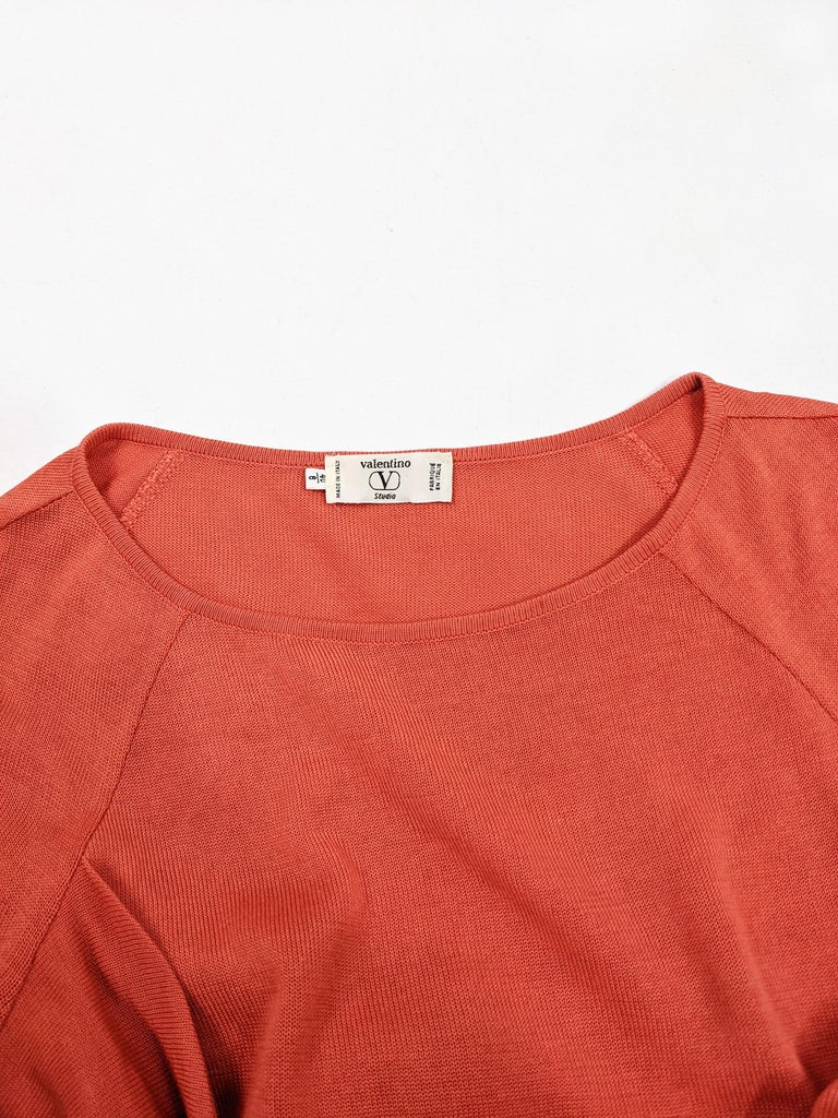 Valentino Studio Vintage Short Sleeve Knit Sweater Top, 1980s For Sale at  1stDibs