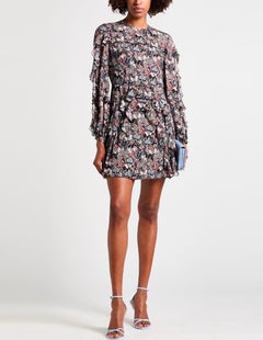 VALENTINO Stunning Butterfly Print Silk Evening Cocktail Dress 6