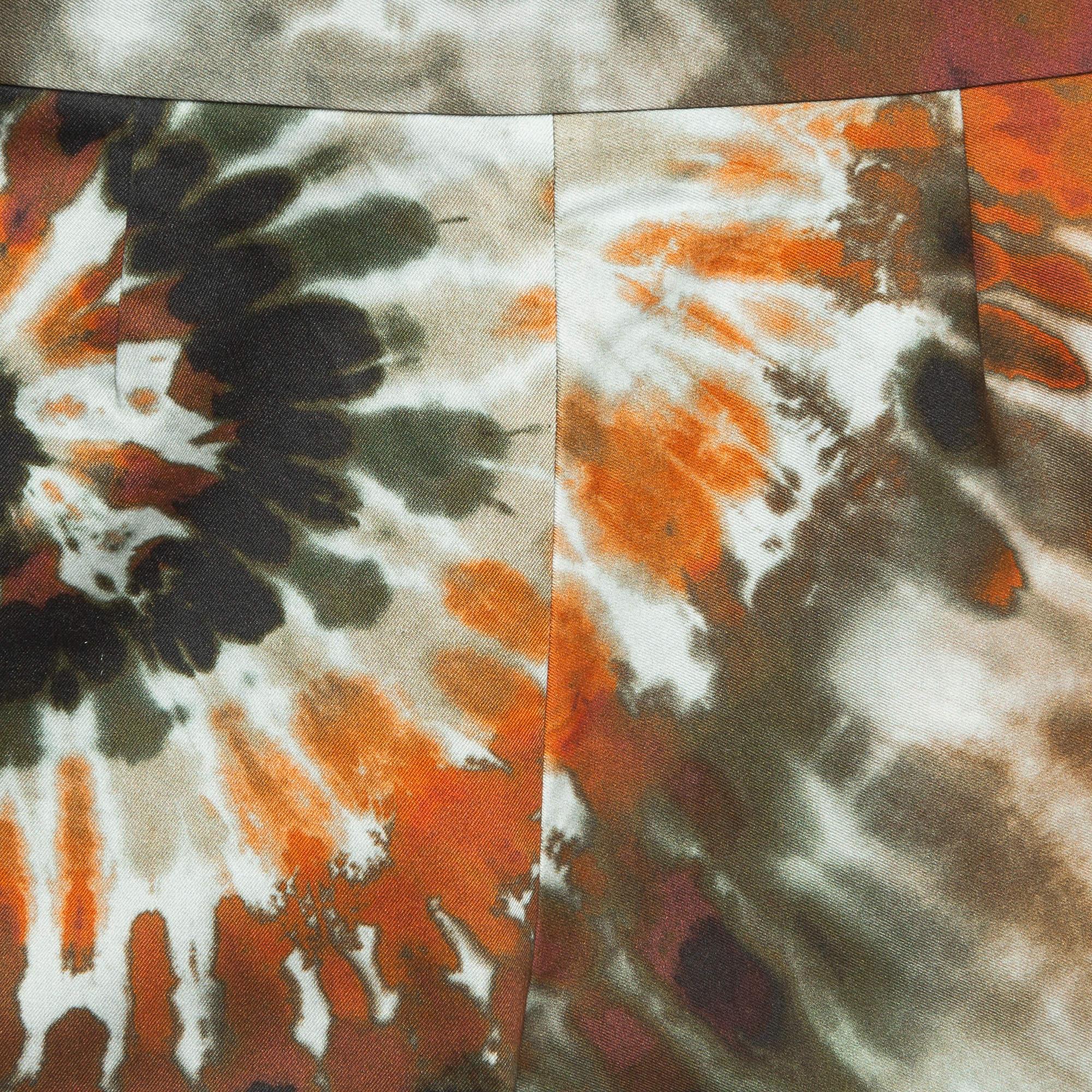 Valentino Sub-Zero Couture Multicolor Tie-Dye Print Cotton Mini Skirt S In Excellent Condition In Dubai, Al Qouz 2