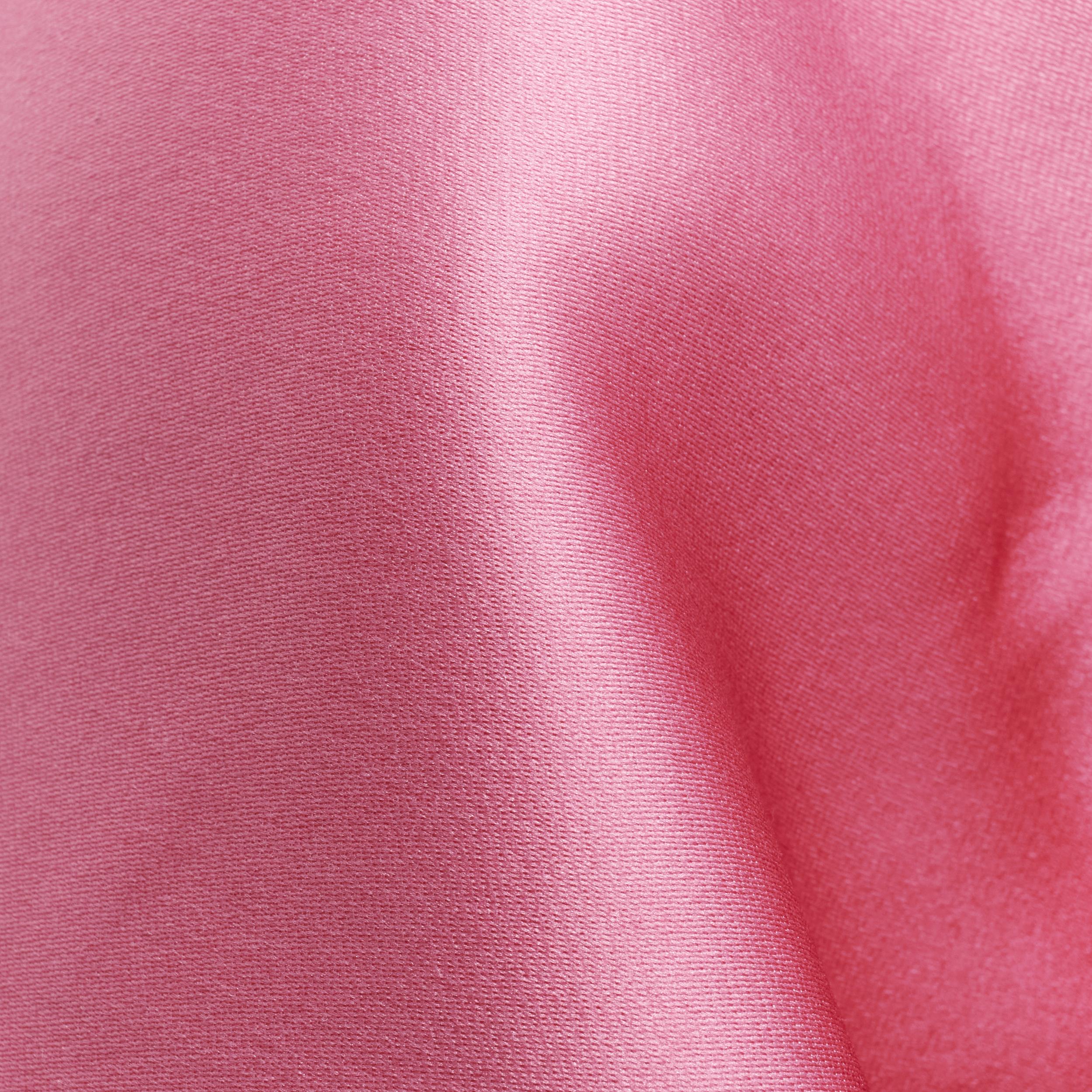 VALENTINO Sub Zero Couture - Blouson bombardier à ourlet évasé en polyester rose IT36 XS en vente 6