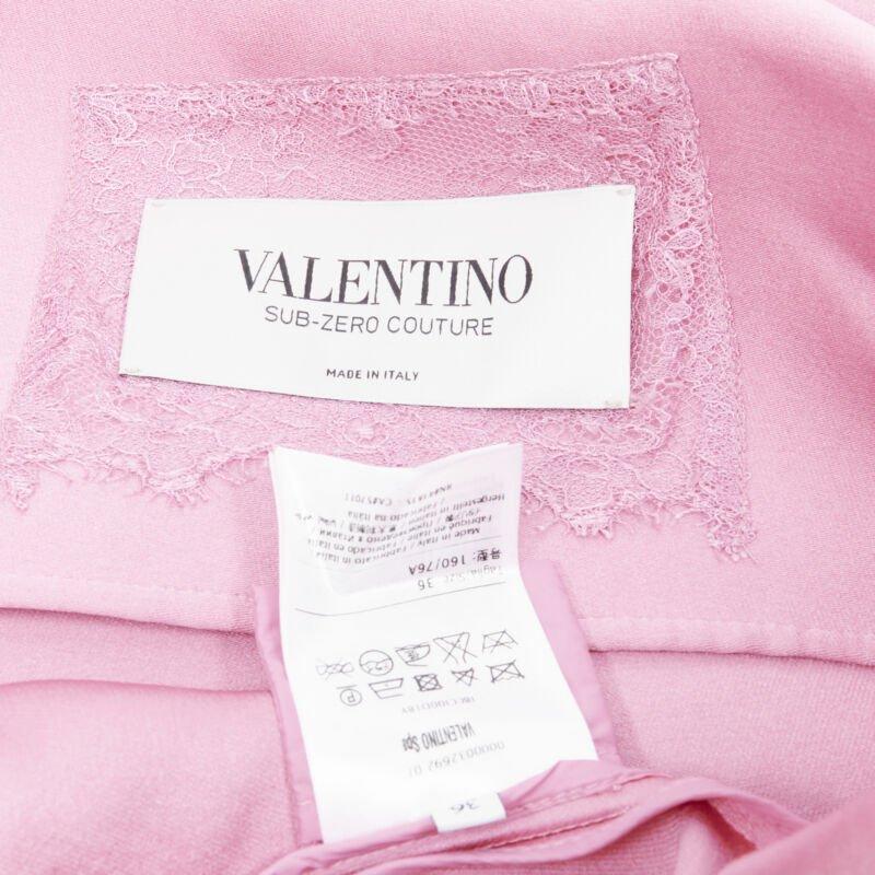 VALENTINO Sub Zero Couture pink polyester silk flared hem bomber jacket IT36 XS For Sale 7