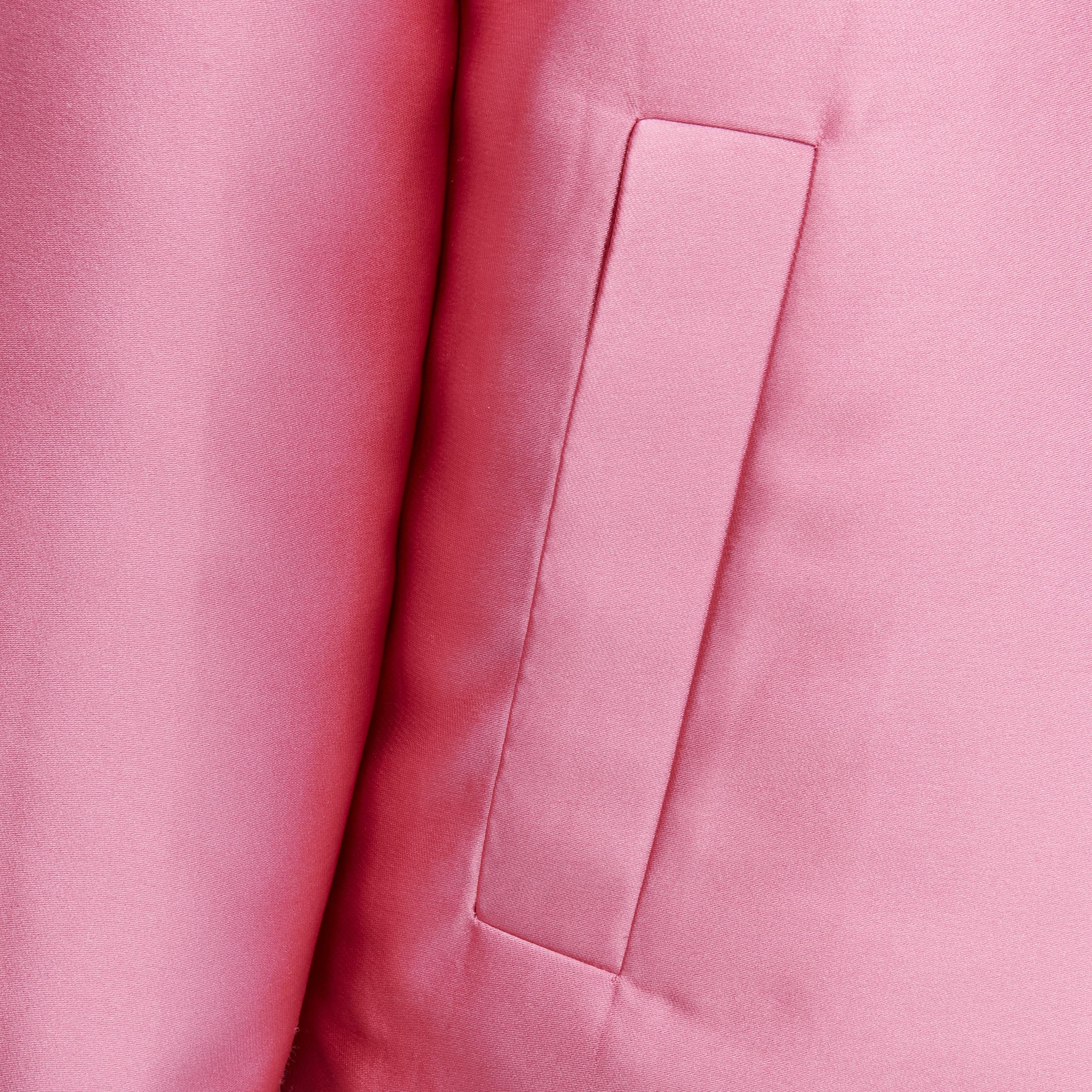 VALENTINO Sub Zero Couture - Blouson bombardier à ourlet évasé en polyester rose IT36 XS en vente 4